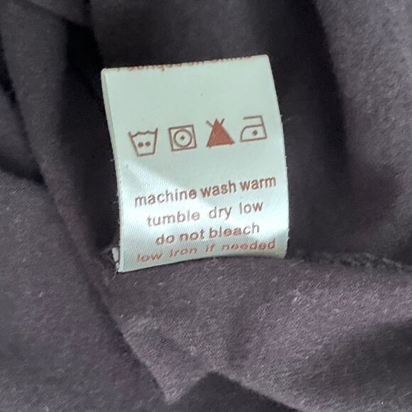 Cariloha Bamboo & Organic Cotton Midi Black Dress White Flower Design Medium - Picture 7 of 7